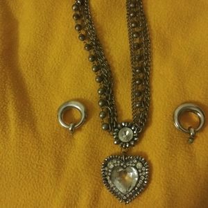 Bling necklace with earrings